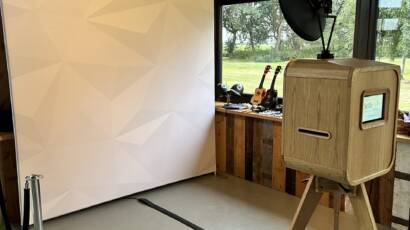 Selfie Star photo booth setup at Bunny Hill Weddings Yorkshire